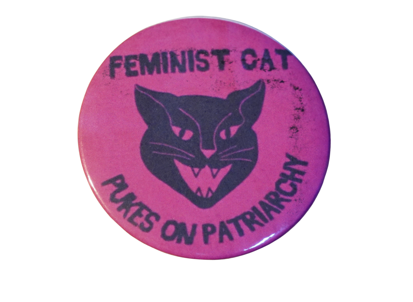 Feminist cat pukes on patriarchy pin